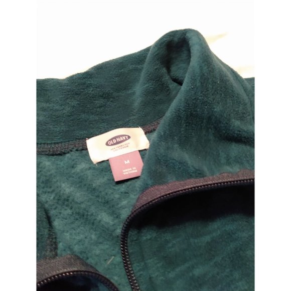 Women's OLD NAVY Teal Poly 2 Pocket Zip-Up Vest Size MEDIUM - Picture 2 of 4